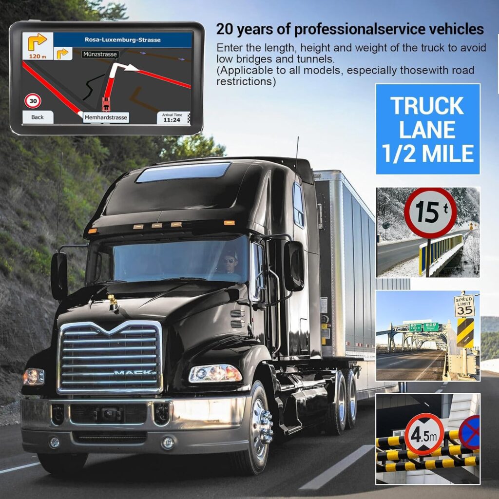 GPS Navigation for car, 9-inch High-Definition Touch Screen，2024 Maps (Free Lifetime Updates), Truck GPS Commercial Drivers, Semi Trucker GPS Navigation System, Custom Truck Routing