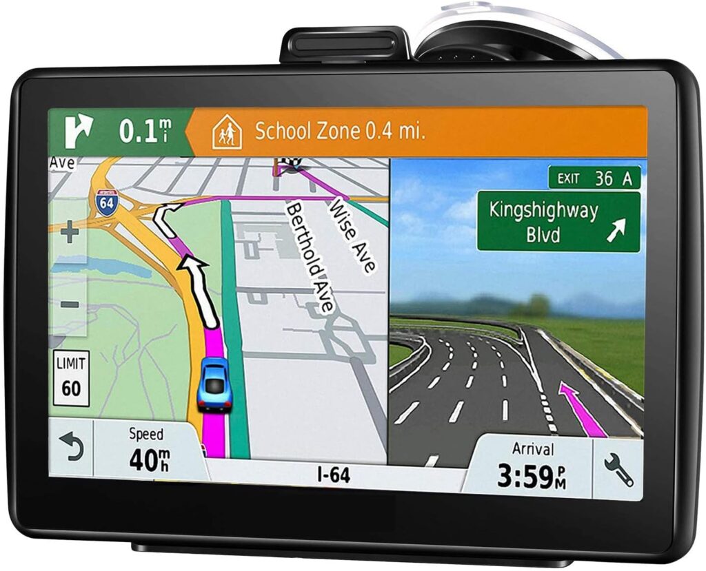 GPS Navigation for Truck RV Car, (7 INCH),Latest 2024 Map (Free Lifetime Updates) Turn-by-Turn Voice and Lane Guidance, Speed and Red Light Warning