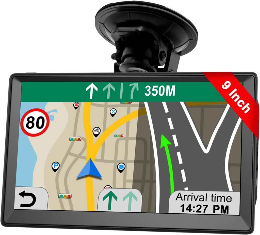 GPS Navigator For Car 9 Inch Truck GPS Commercial Drivers with 2024 US/CA/MX Maps, Free Map Update, Voice Guidance, Drive Alert, Handheld GPS Unit Navigation System For Vehicle RV Semi Trucker