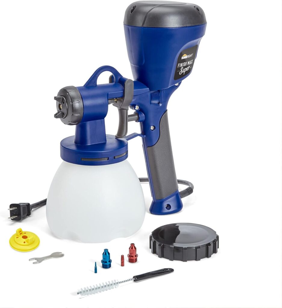 HomeRight C800971.A Super Finish Max, Includes 3 Brass Spray Tips, 3 Spray Patterns, Easy to Clean HVLP Paint Sprayer, Great for Furniture, Cabinets, Trim  More, Sprays Stains, Sealers  Latex Paints