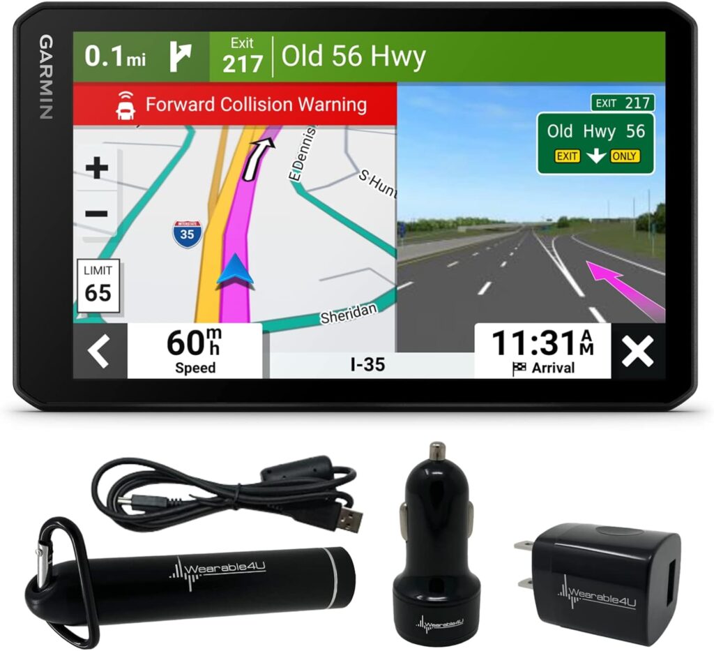Wearable4U - Garmin RV 795 GPS Navigator, Large, Easy-to-Read 7, Custom RV Routing, High-Resolution Birdseye Satellite Imagery with Power Pack Bundle