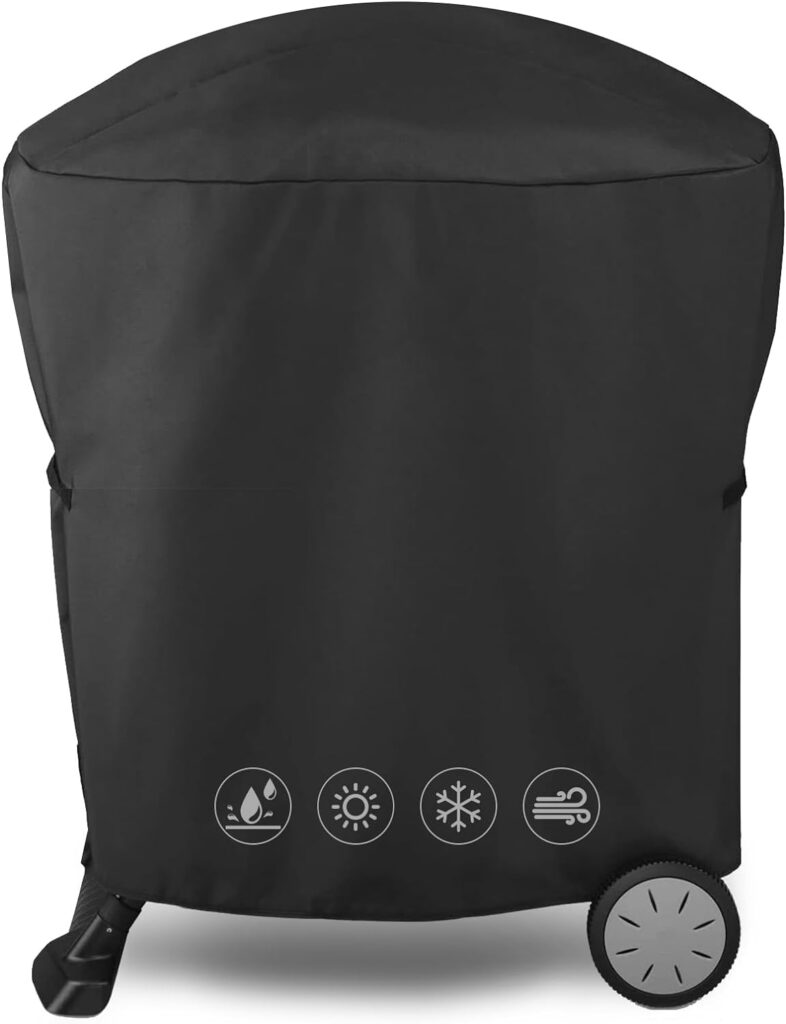 7113 Grill Cover for Weber Q100 Q1000 Q200 Q2000 Gas Grills with Portable Cart, Black for Weber 2400 Q2200 Q1200 Q220 Q120 Grills, Fits Weber 50060001 51060001 54060001 Liquid Propane Grill