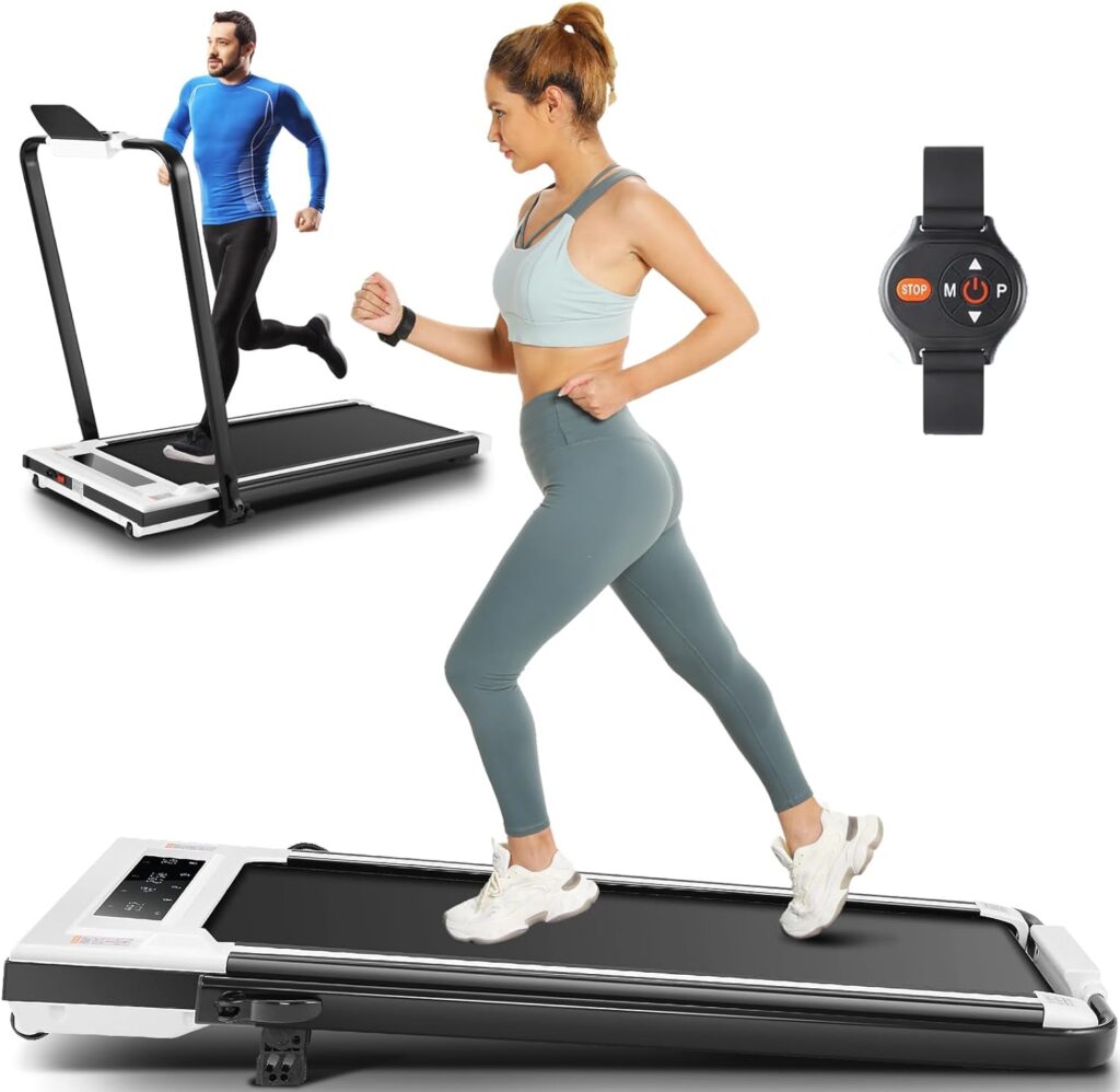 ANCHEER Treadmills with Incline, Under Desk Treadmill/2s Folding Treadmill/Max Treadmill 300 lb Capacity-Walking Pad/Compact Electric Treadmill for Home/Gym/Office with LED Touch Screen/Remote Watch