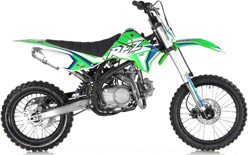 Apollo DB-X18 125CC RFZ Racing Dirt Bike with Twin Spare Heavy Duty Steel Frame Apollo Dirtbike for Youth Adult Big Size Tires 17/14