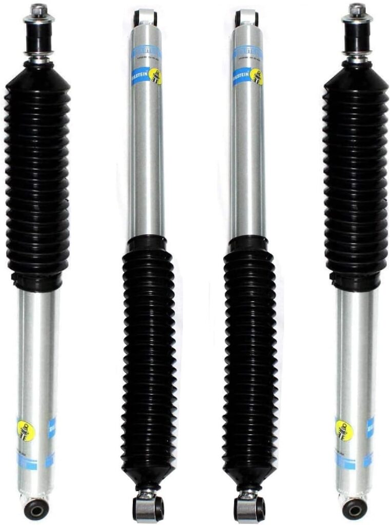 Bilstein 5100 Set of Monotube Gas Shocks for 2005-2016 Ford F250 / F350 Super Duty 4WD with 2 Inch Front Lift and 0-2 Inch Rear Lift | Includes TrendsAuto Decal | 24-186018 24-186025