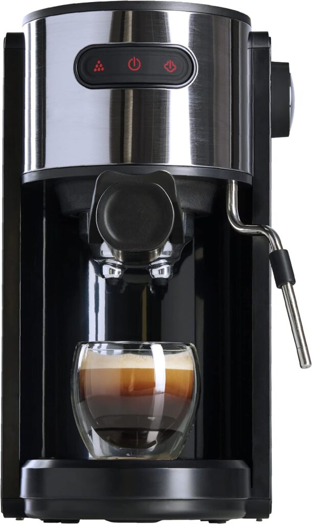 Coffee Gator Espresso Machine, Quick-Brew Espresso Maker with Milk Frother 1.3 Liter Removable Water Tank