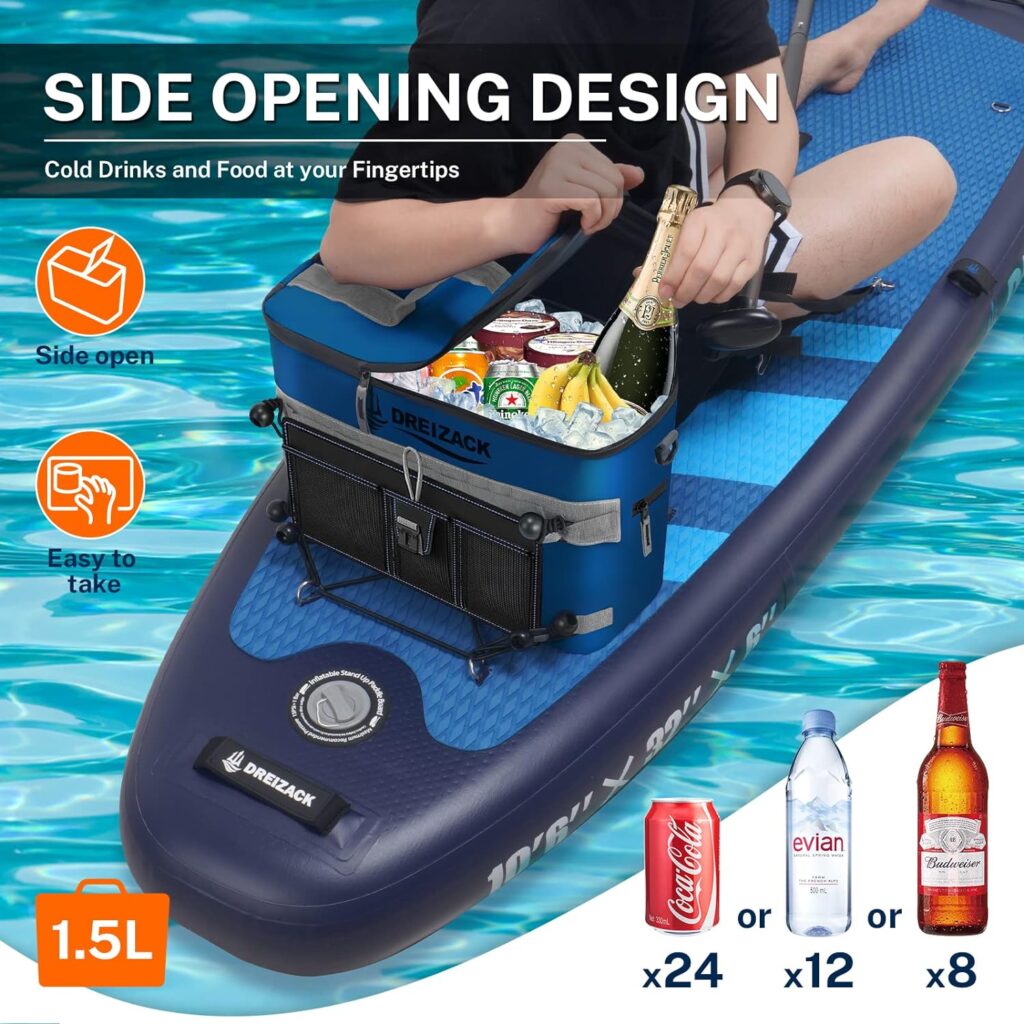 Dreizack Kayak Cooler Behind Seat, Waterproof Cooler for Kayaking,Paddle Board Cooler Compatible with Lawn-Chair Seat Kayak Accessories Cooler Bag Kayak Cooler Tow Behind for Camping Fishing