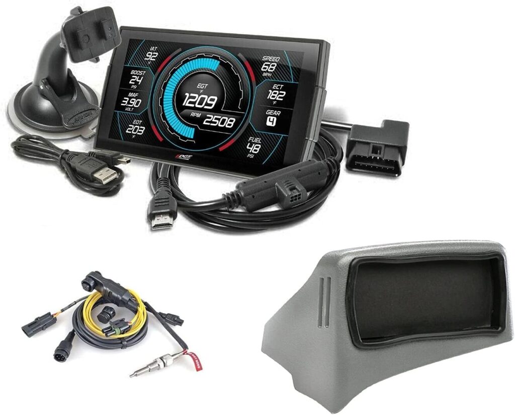 Edge Insight CTS3 Touch Screen Gauge Monitor 84130-3 Dash Pod 18502 EGT Probe Pyrometer Kit 98620 Compatible with 2005-2007 Ford F250/F350 Super Duty Diesel 6.0 Powerstroke