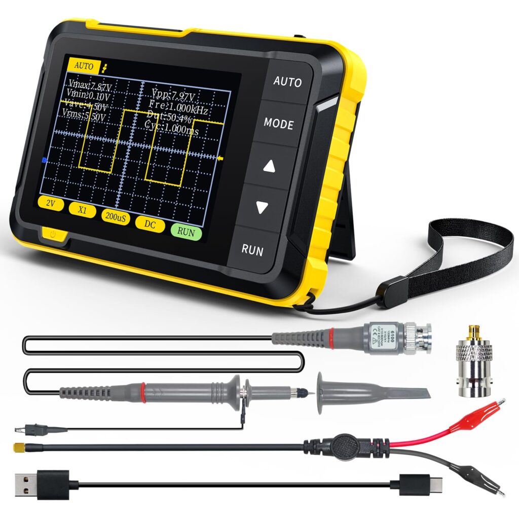 FNIRSI DSO152 Oscilloscope - 2.8 TFT Handheld Digital Oscilloscope Kit Portable Automotive Oscilloscope, 2.5MS/s High Sampling Rate, 200KHz Bandwidth, Trigger Function Auto/Nomal/Single