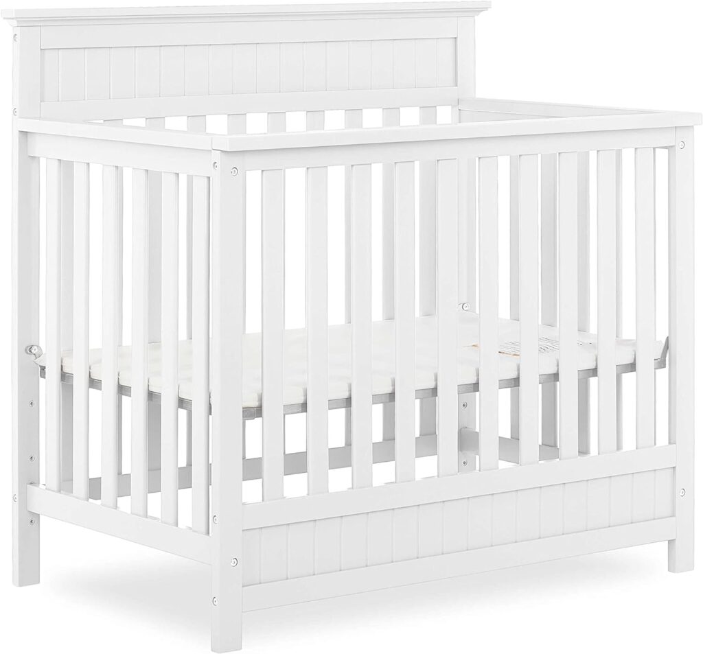 Harbor 4-in-1 Convertible Mini Crib in White, Greenguard Gold Certified