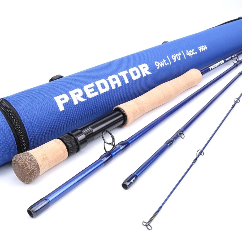 M MAXIMUMCATCH Maxcatch Predator Big Game and Saltwater Fly Fishing Rod: 711/9/92/10, 4-Piece, 8/9/10/11/12 Weight