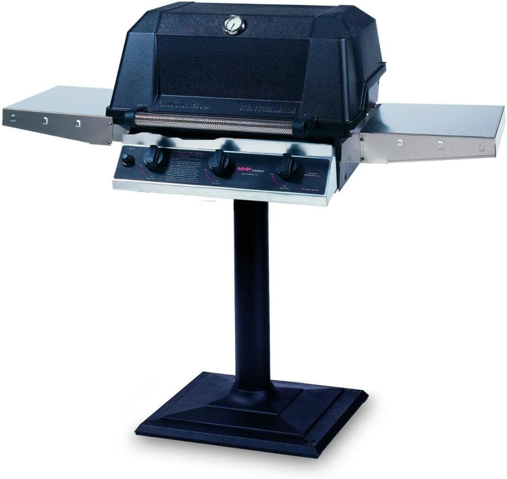 MHP WHRG4DD Hybrid Natural Gas Grill W/SearMagic Grids On Bolt Down Post