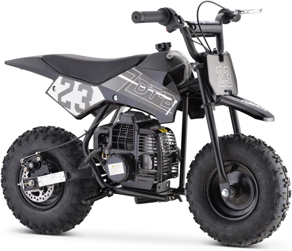Mini Kid Dirt Bike, 49 CC 2-Stroke Gas Bike with Off-Rode Tire, Suspensions, Disc Brakes, Max Load 160Lbs, Up to 20Mph, EPA Approved