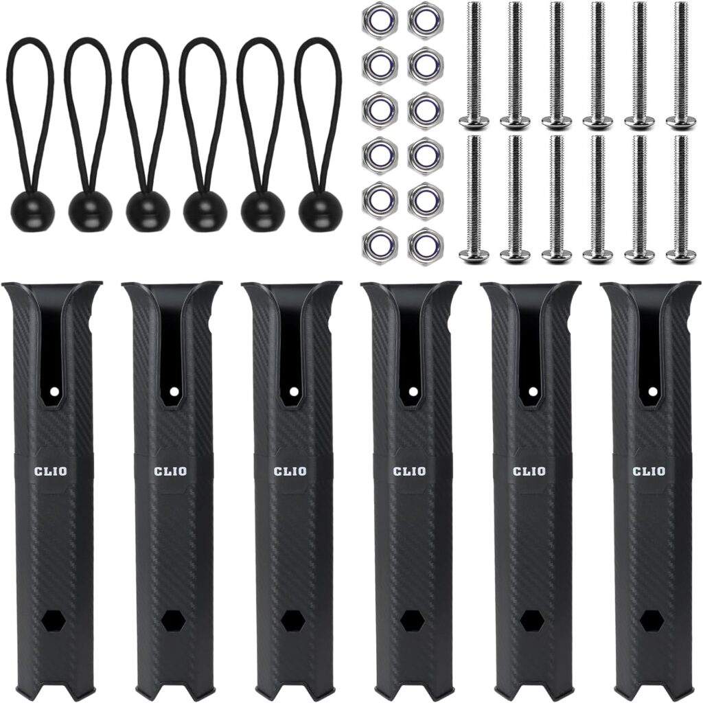 Plastic Fishing Rod Holders Racks for Boat, Tube Fishing Rod Pole Side-Mount with Screws (6 Pack)