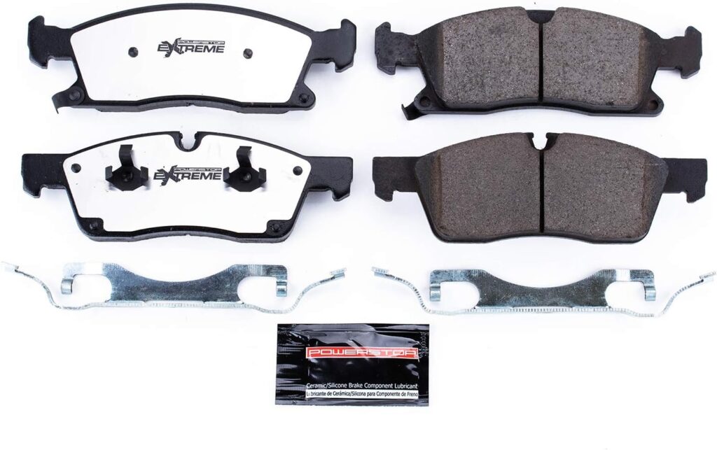 Power Stop Z36-1455 Z36 Truck Tow Carbon Fiber-Ceramic Brake Pads with Hardware- Front