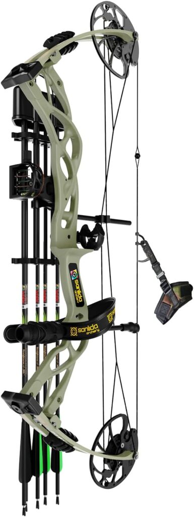 Sanlida 2023 New Dragon X9 Ready to Hunt Compound Bow Package for Adults, Archery Compound Bow and Arrow Set, 0-70 Lbs Draw Weight, No Bow Press Needed, Limited Life-time Warranty