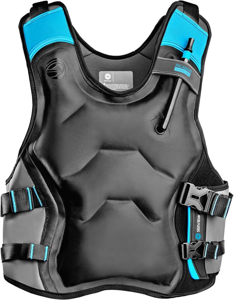 Seaview Palawan Inflatable Snorkel Vest - Premium Snorkel Jacket for Adults. Balanced Flotation, Secure Lock and Comfort Fit. for Snorkeling, Paddle-Boarding and Other Low Impact Water Sports.