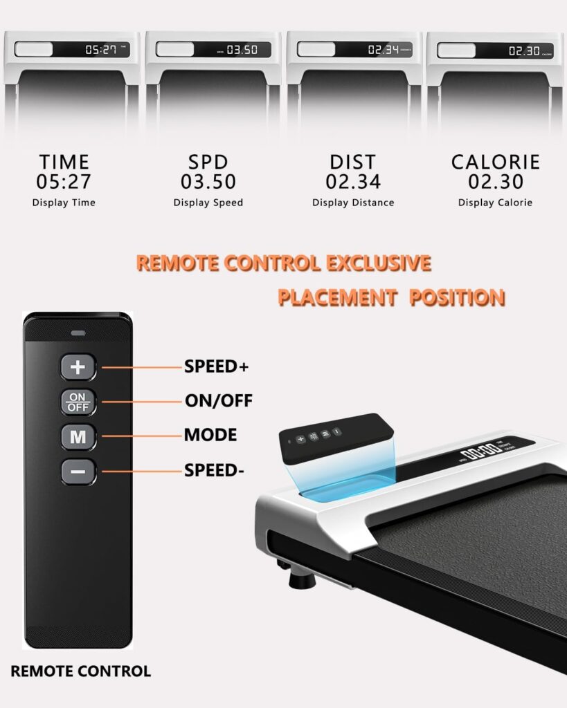 Walking Pad 2 in 1 for Walking and Jogging, Under Desk Treadmill for Home Office with Remote Control, Portable Walking Pad Treadmill Under Desk, Desk Treadmill in LED Display