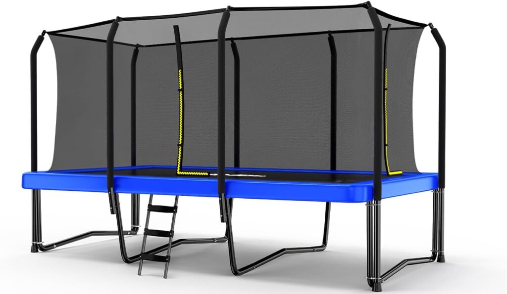 Zupapa 1500LBS Weight Capacity Rectangle Trampoline 9X15FT 8X14FT Outdoor Square Gymnastics Trampolines for Kids Adults Long Rectangular Tumbling Trampolin